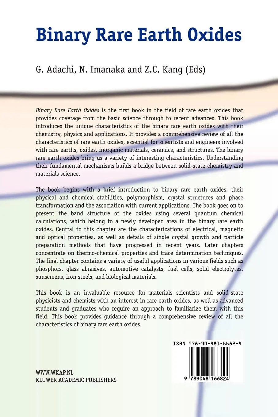 Rückseite: 9789048166824 | Binary Rare Earth Oxides | G. Adachi (u. a.) | Taschenbuch | xiv