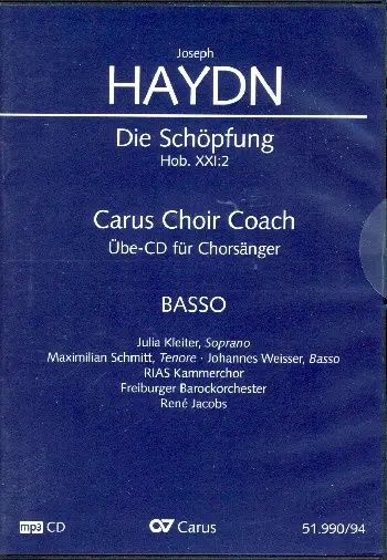 Cover: 4009350736924 | Die Schöpfung Hob.XXI:2 - Chorstimme Bass Playalong-CD | Haydn