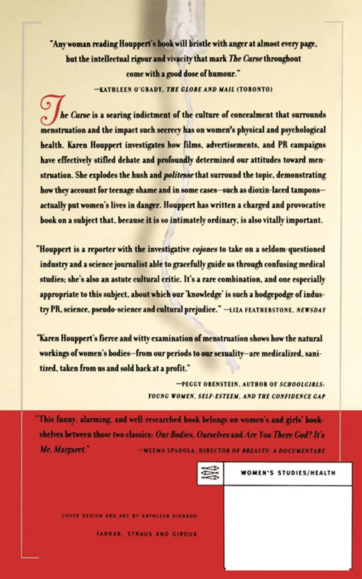 Rückseite: 9780374526924 | The Curse | Confronting the Last Unmentionable Taboo: Menstruation