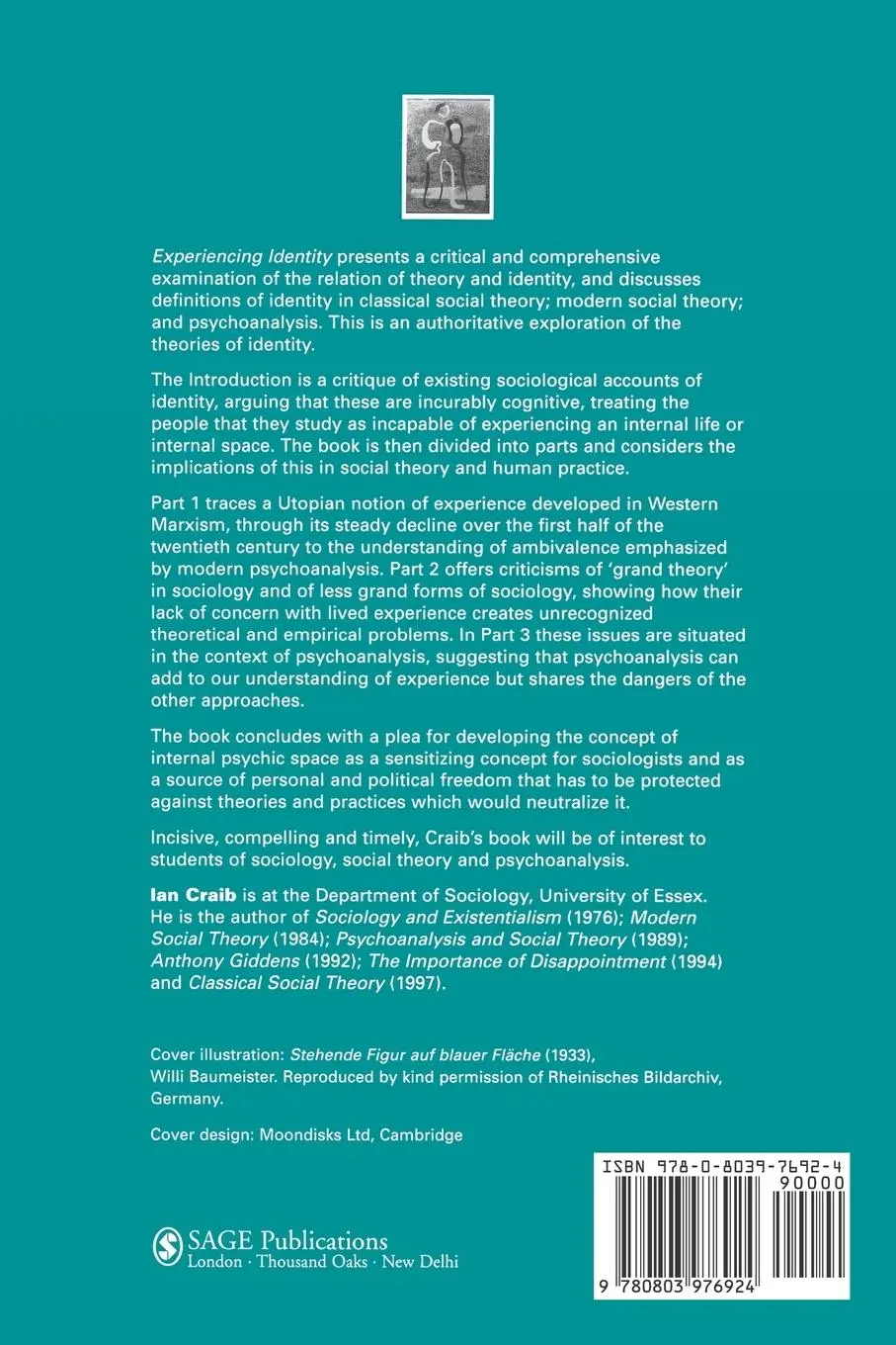 Rückseite: 9780803976924 | Experiencing Identity | Ian Craib | Taschenbuch | Englisch | 1998