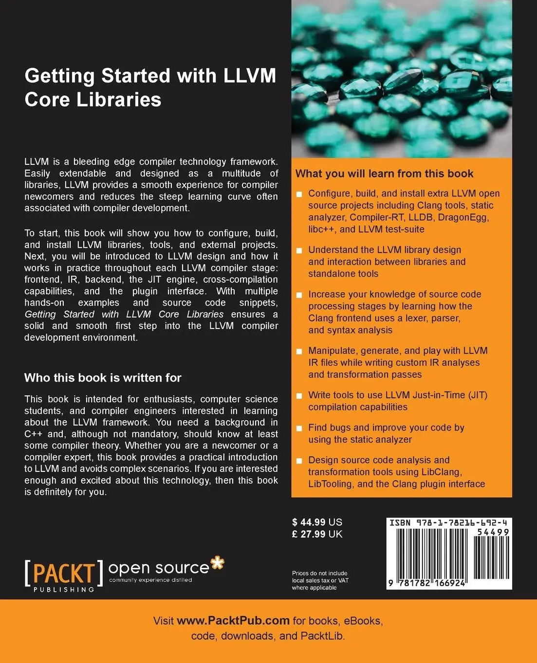 Rückseite: 9781782166924 | Getting Started with LLVM Core Libraries | Bruno Cardoso Lopes | Buch
