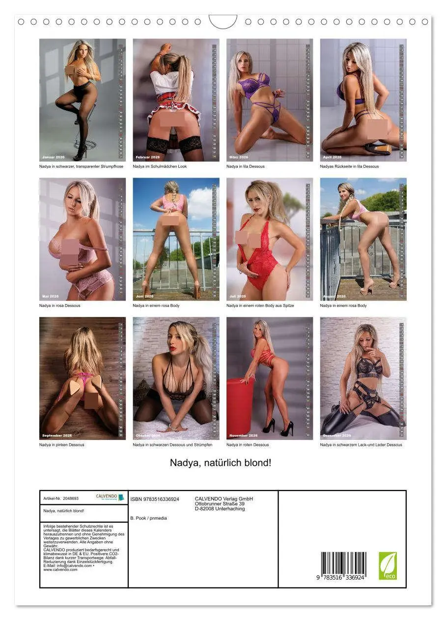 Bild: 9783516336924 | Nadya, natürlich blond! (Wandkalender 2026 DIN A3 hoch), CALVENDO...
