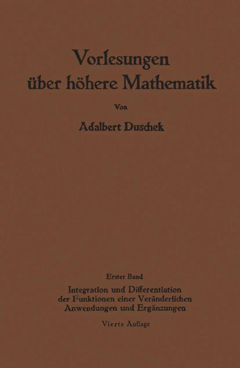 Cover: 9783709176924 | Vorlesungen über höhere Mathematik | Adalbert Duschek | Taschenbuch