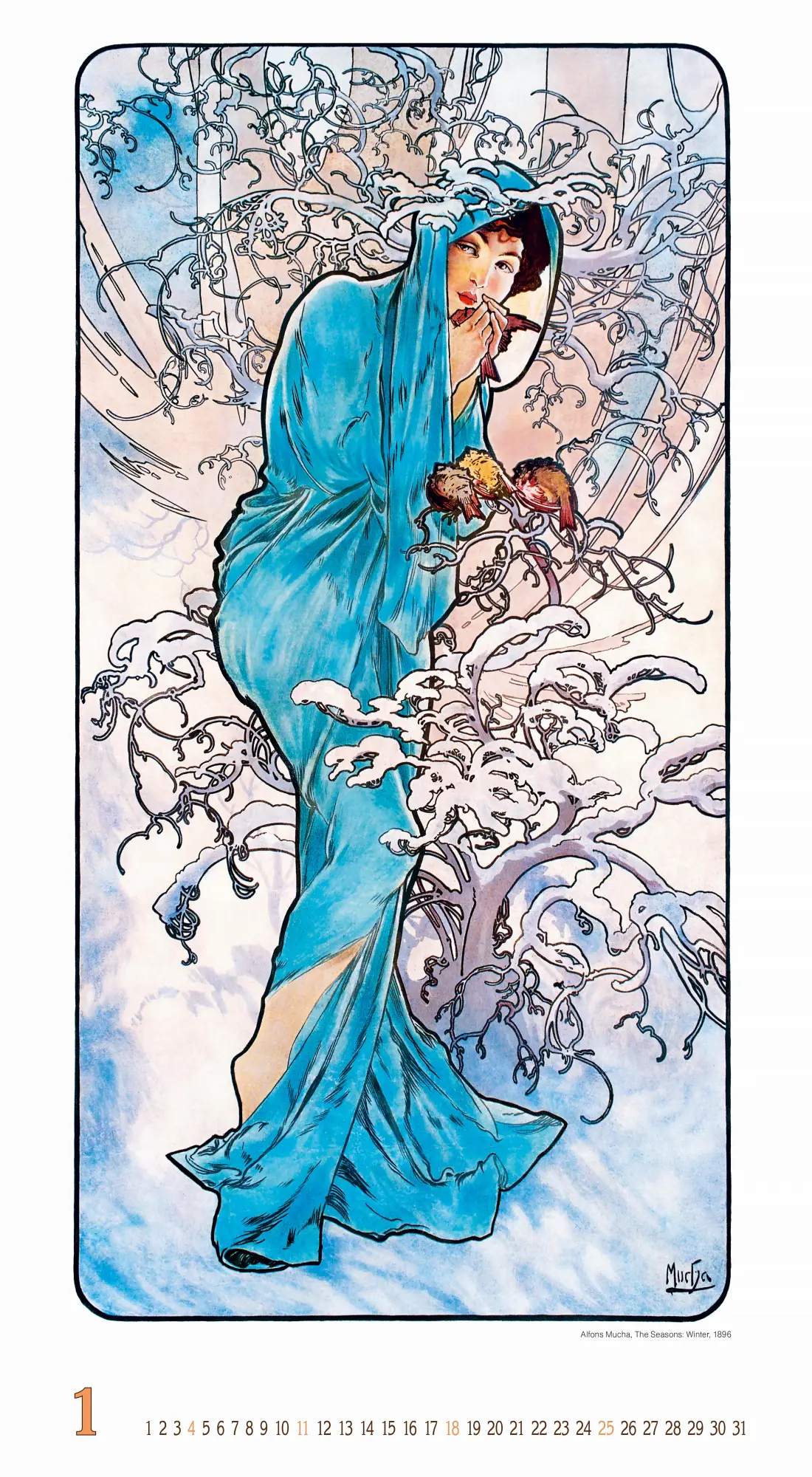 Bild: 4069095007024 | Alfons Mucha 2026 - Bild-Kalender 33x60 cm - Kunstkalender - mit...