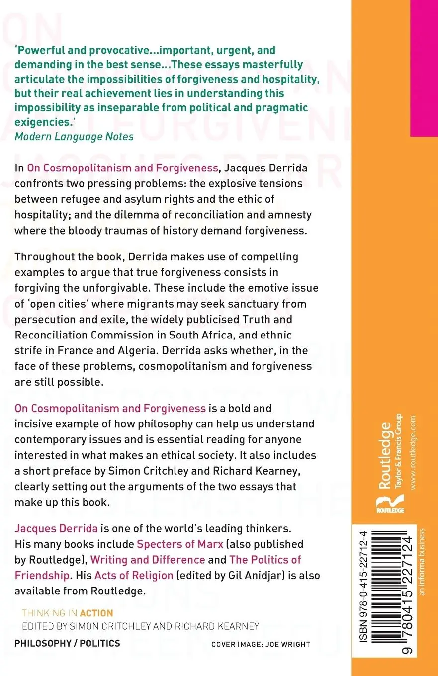 Rückseite: 9780415227124 | On Cosmopolitanism and Forgiveness | Jacques Derrida | Taschenbuch