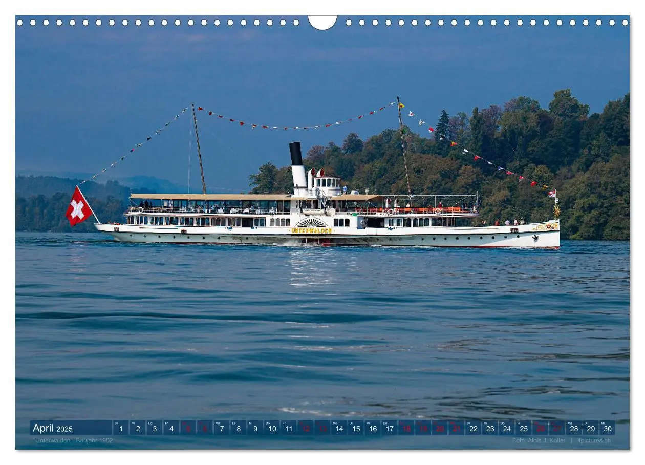 Bild: 9783435107124 | Dampfschiffe Vierwaldstättersee (Wandkalender 2025 DIN A3 quer),...