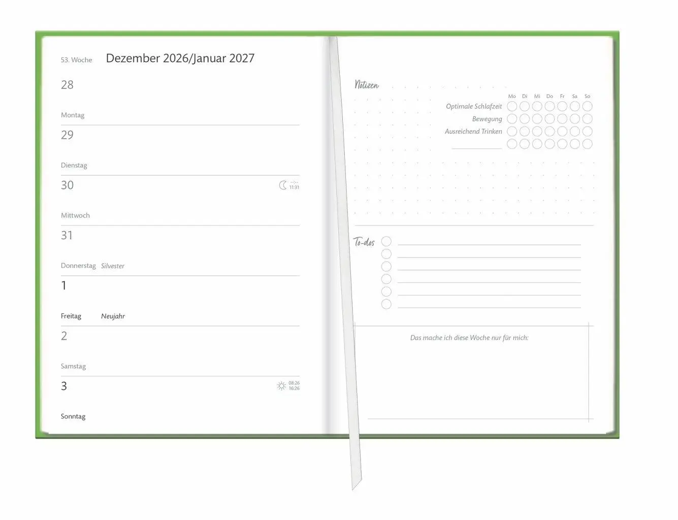 Bild: 9783756417124 | Kalenderbuch A6 grün 2027 | Buch | Bürokalender Heye | 152 S. | 2027