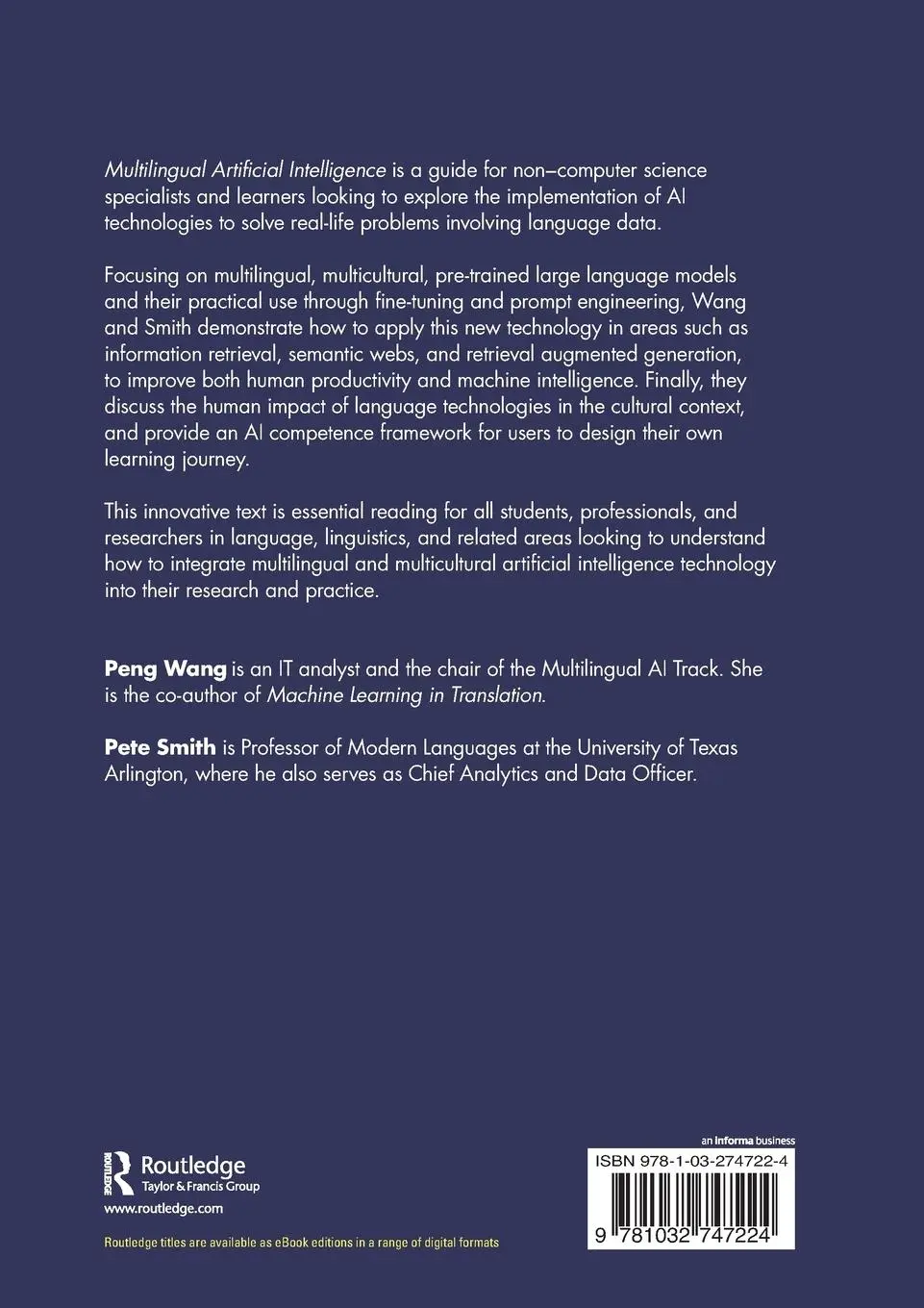 Rückseite: 9781032747224 | Multilingual Artificial Intelligence | Peng Wang (u. a.) | Taschenbuch