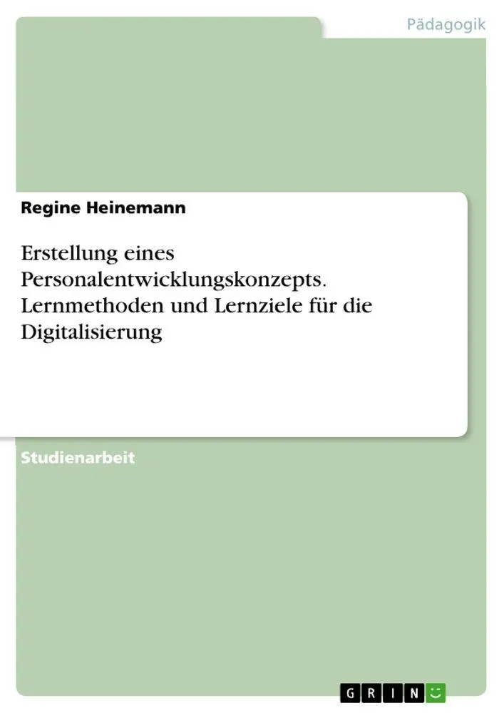 Cover: 9783346787224 | Erstellung eines Personalentwicklungskonzepts. Lernmethoden und...