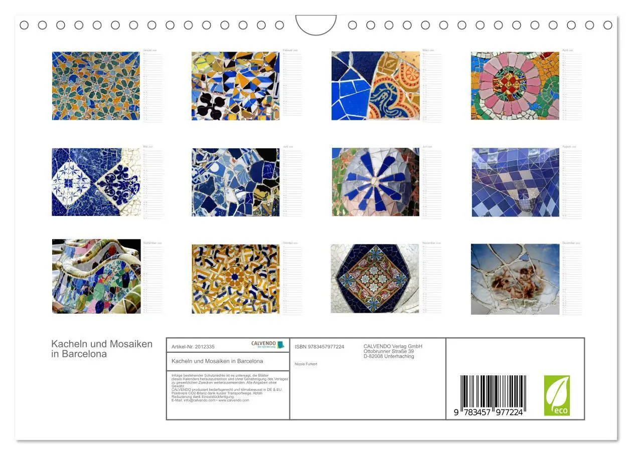 Bild: 9783457977224 | Kacheln und Mosaiken in Barcelona (Wandkalender 2026 DIN A4 quer),...