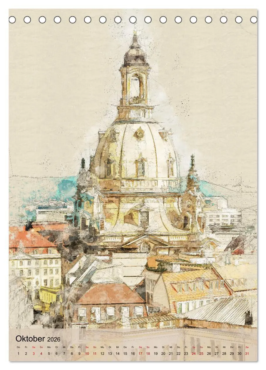 Bild: 9783516377224 | Dresden wie gemalt (Tischkalender 2026 DIN A5 hoch), CALVENDO...
