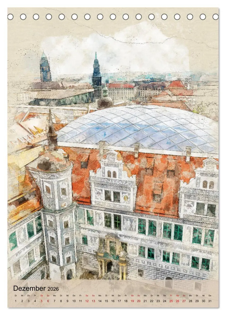 Bild: 9783516377224 | Dresden wie gemalt (Tischkalender 2026 DIN A5 hoch), CALVENDO...