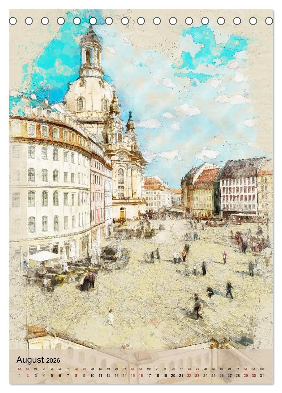 Bild: 9783516377224 | Dresden wie gemalt (Tischkalender 2026 DIN A5 hoch), CALVENDO...