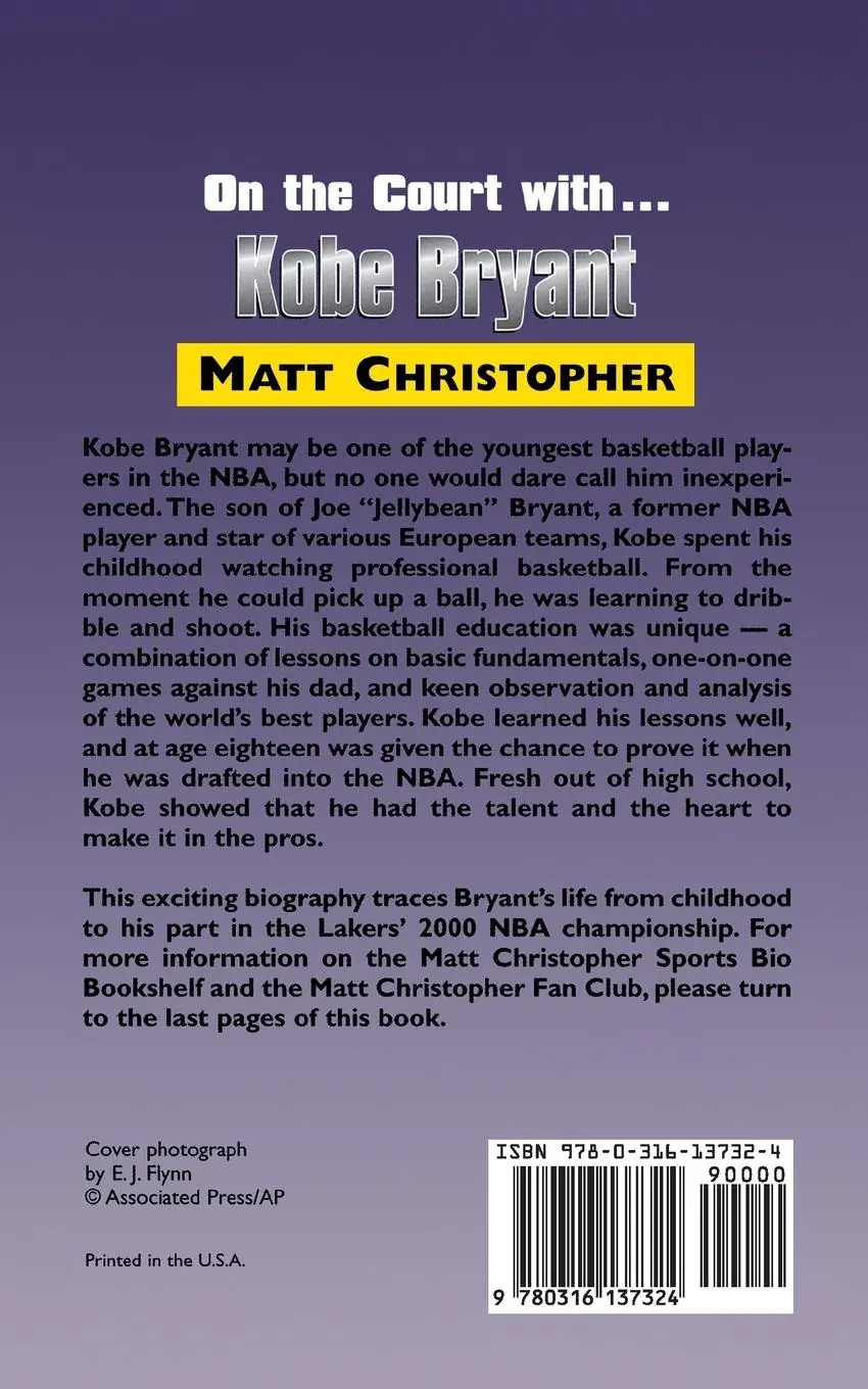 Rückseite: 9780316137324 | On the Court with Kobe Bryant | Matt Christopher (u. a.) | Taschenbuch