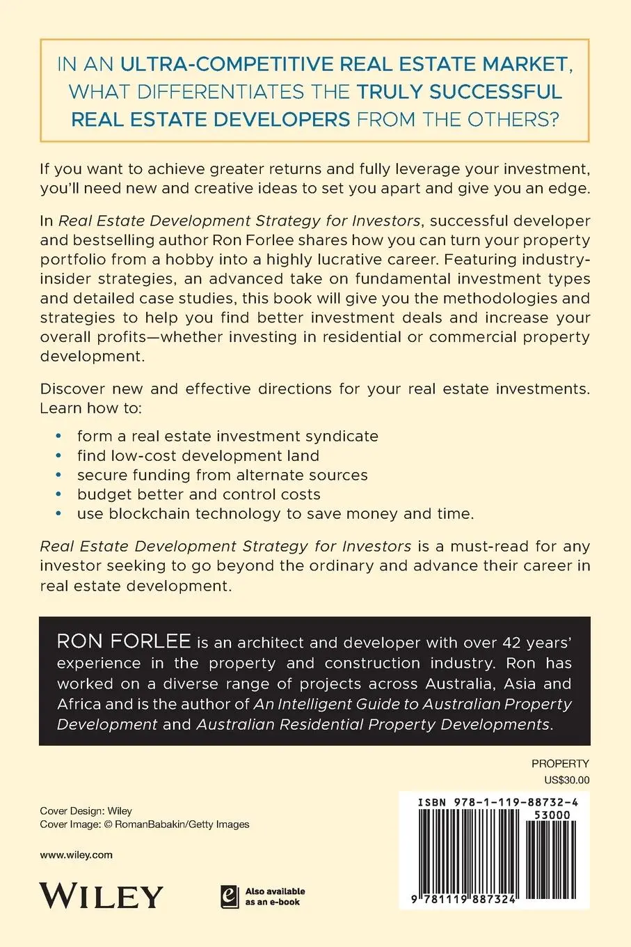 Rückseite: 9781119887324 | Real Estate Development Strategy for Investors | Ron Forlee | Buch