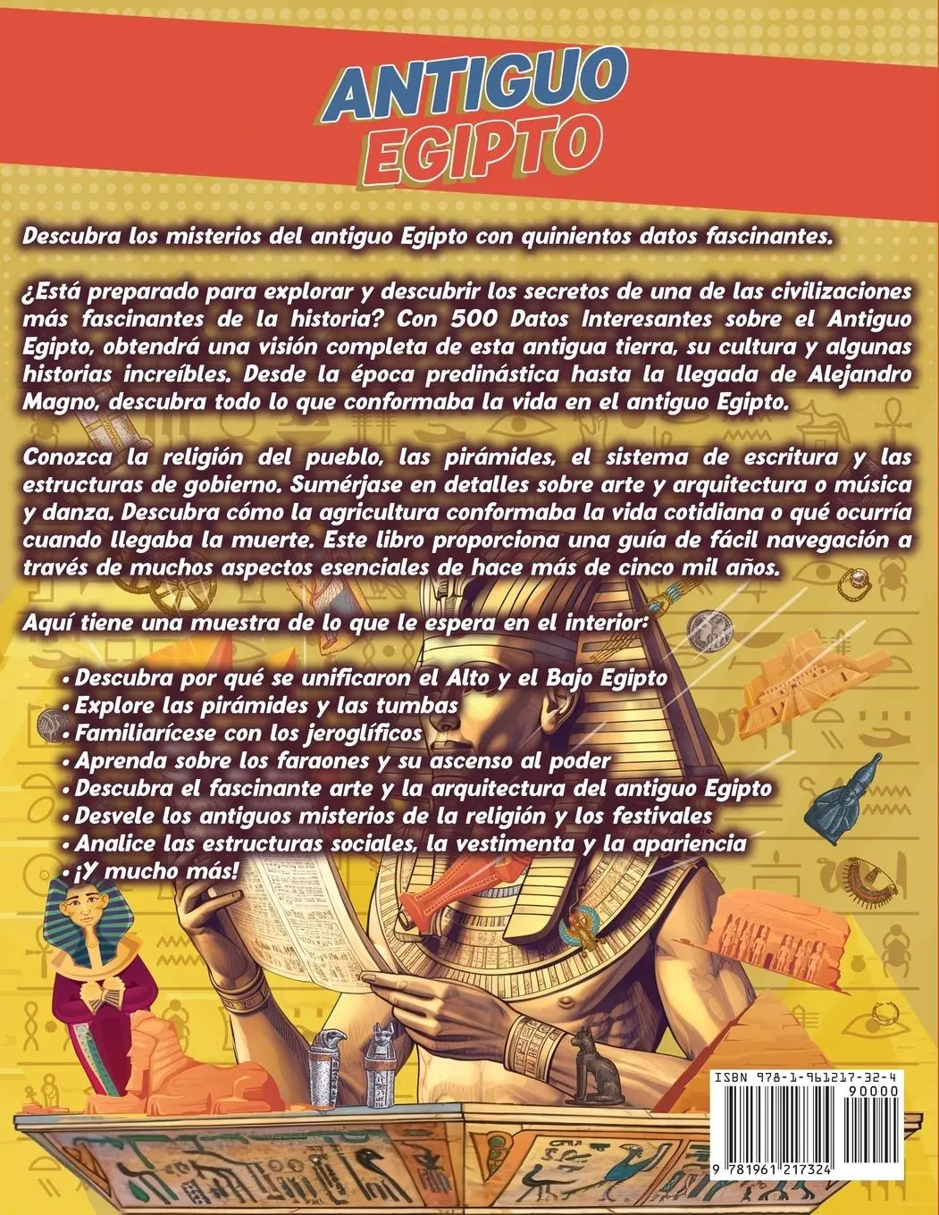 Rückseite: 9781961217324 | Antiguo Egipto | 500 datos interesantes sobre la historia de Egipto
