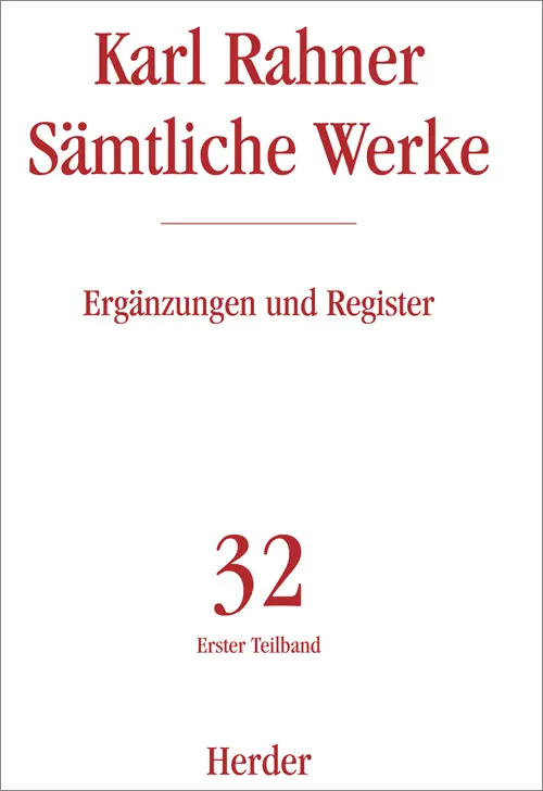 Cover: 9783451237324 | Karl Rahner Sämtliche Werke. Tl.1 | Register | Karl Rahner | Buch