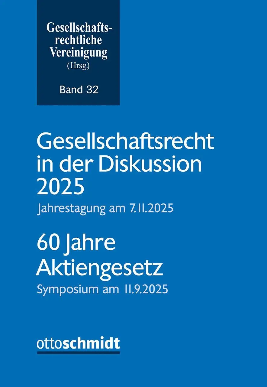 Cover: 9783504627324 | Gesellschaftsrecht in der Diskussion 2025 | Vereinigung | Taschenbuch