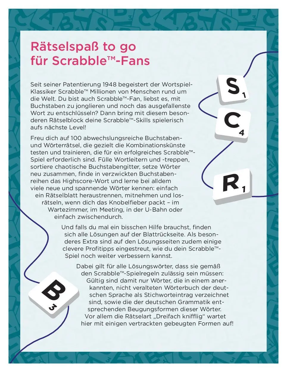 Bild: 9783625197324 | Scrabble(TM)-Rätselblock "to go" | Taschenbuch | 144 S. | Deutsch