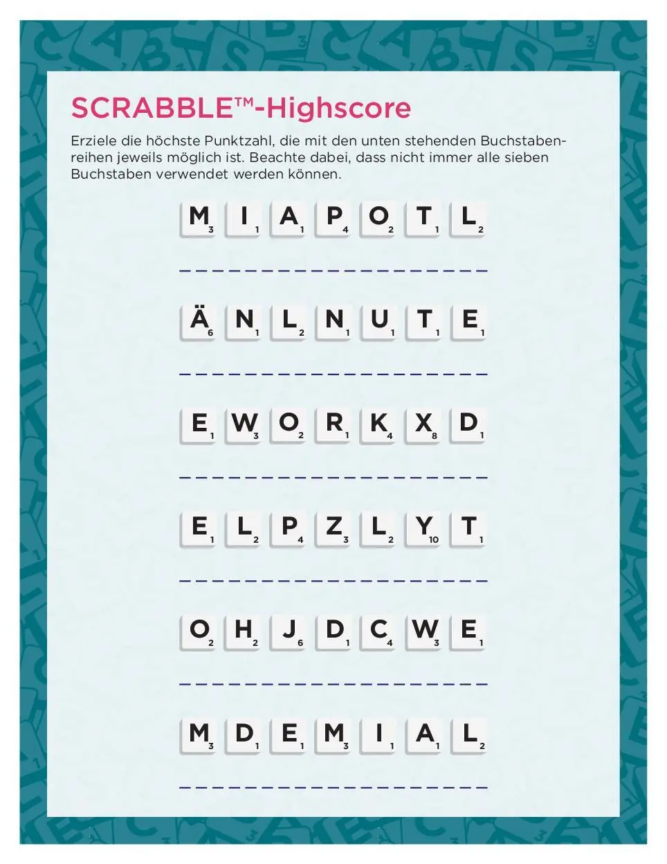 Bild: 9783625197324 | Scrabble(TM)-Rätselblock "to go" | Taschenbuch | 144 S. | Deutsch