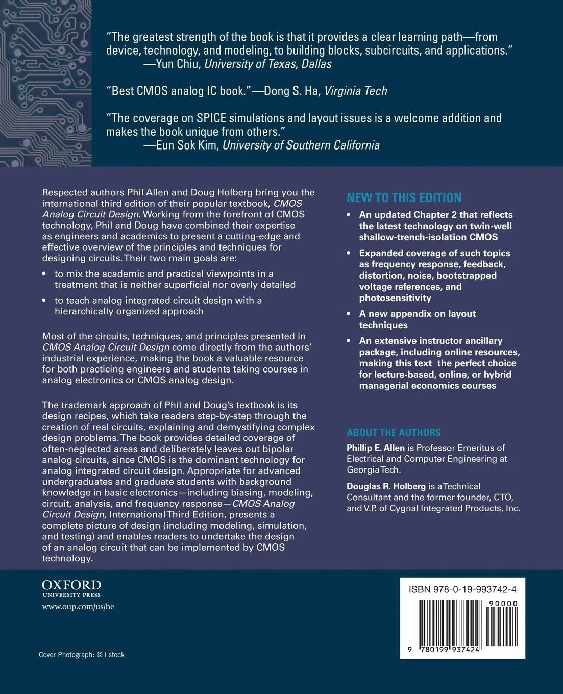 Rückseite: 9780199937424 | CMOS Analog Circuit Design | Phillip E. Allen (u. a.) | Taschenbuch