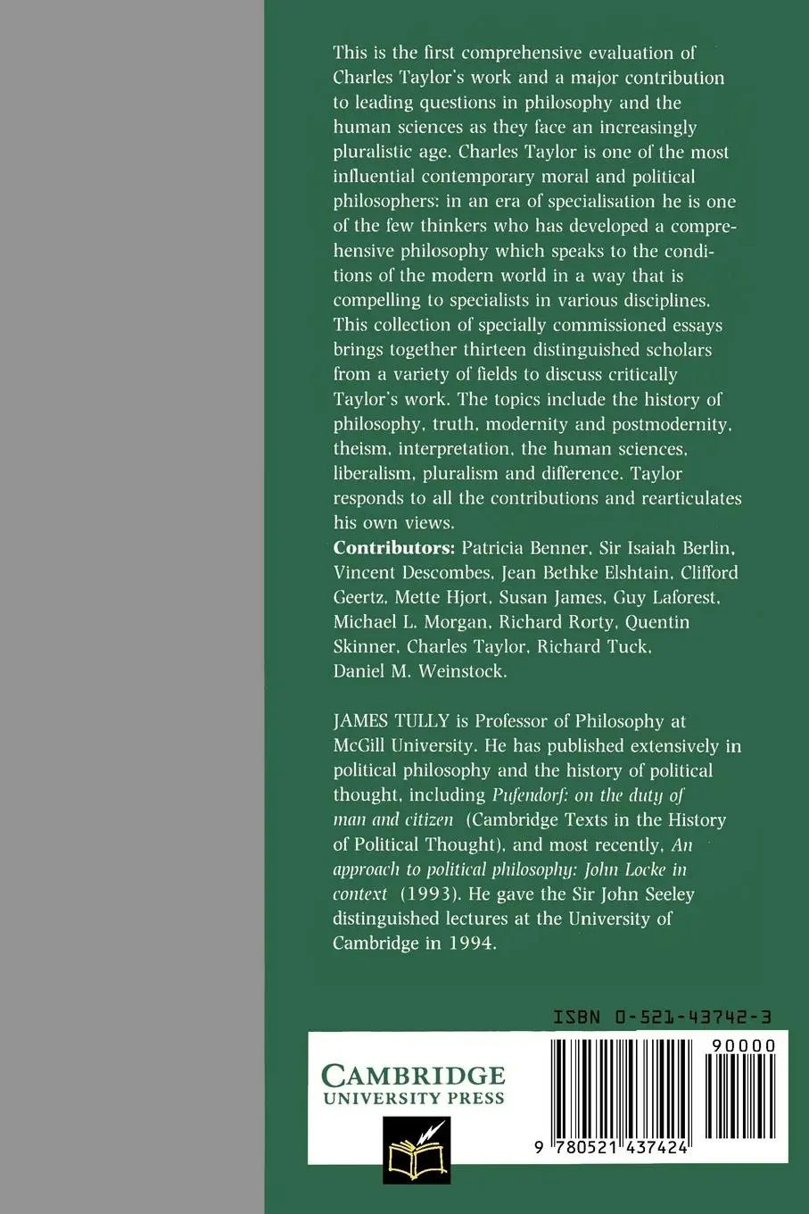 Rückseite: 9780521437424 | Philosophy in an Age of Pluralism | James Tully | Taschenbuch | 1994