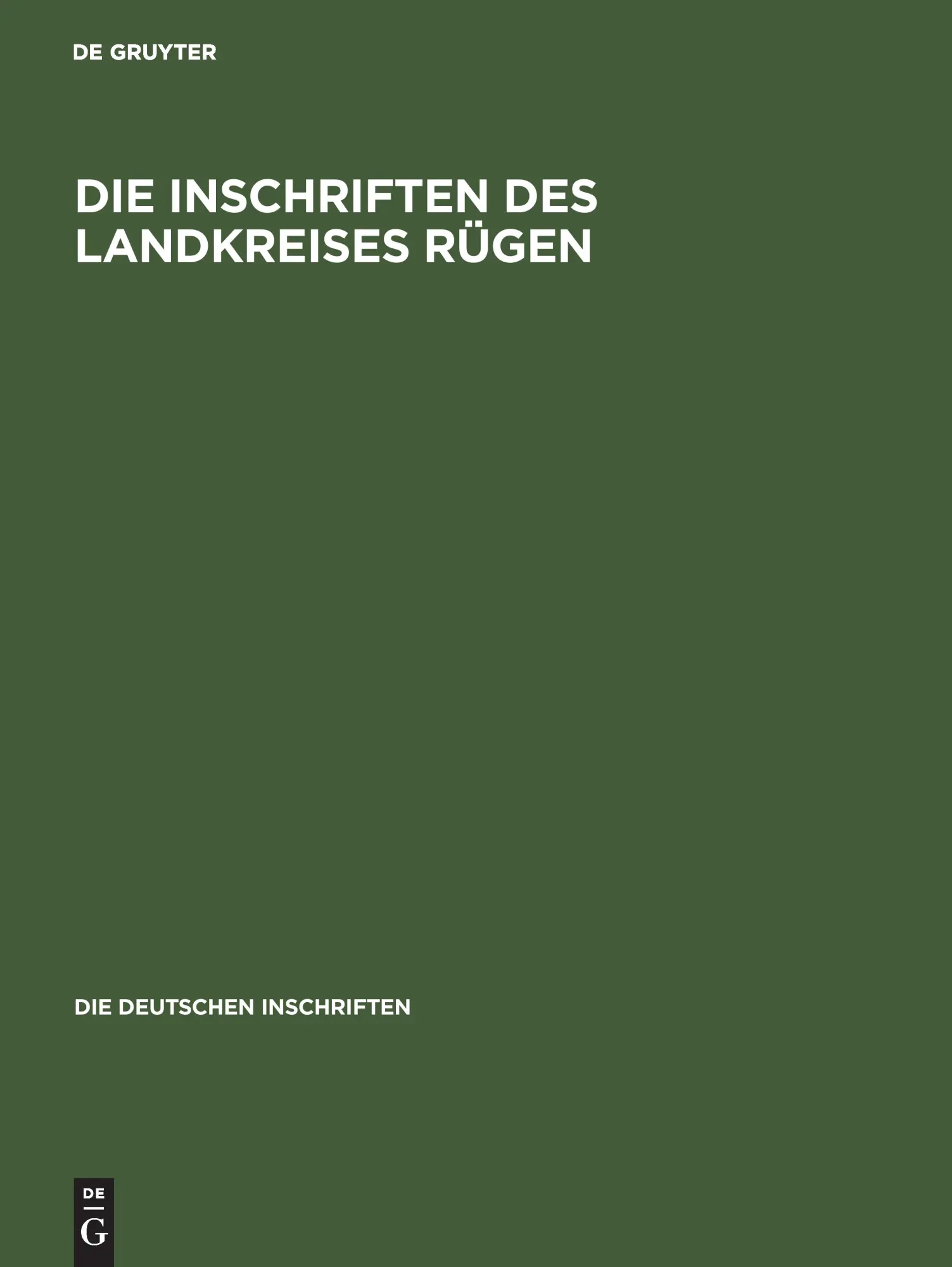 Cover: 9783050037424 | Die Inschriften des Landkreises Rügen | Joachim Zdrenka | Buch | 2002