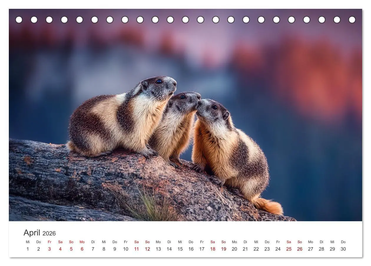 Bild: 9783516597424 | Alpenplüsch - Mit Murmeltieren durchs Jahr (Tischkalender 2026 DIN...