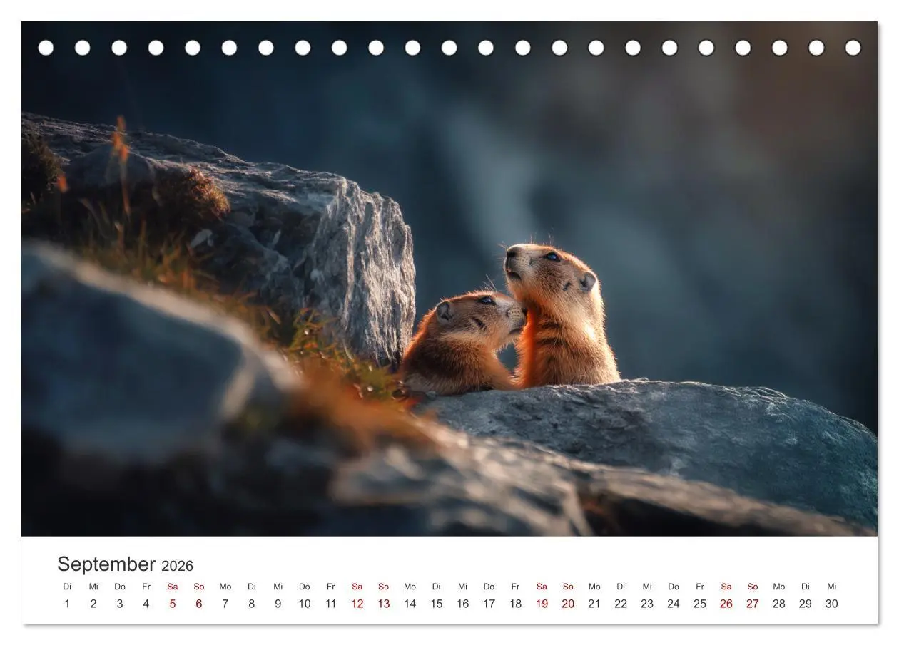 Bild: 9783516597424 | Alpenplüsch - Mit Murmeltieren durchs Jahr (Tischkalender 2026 DIN...