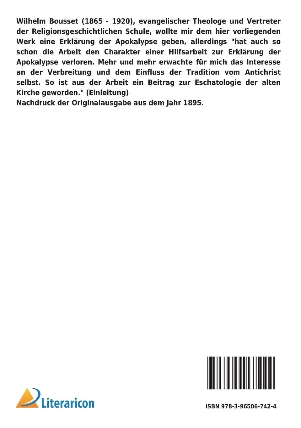Rückseite: 9783965067424 | Der Antichrist in der Überlieferung des Judentums, des neuen...