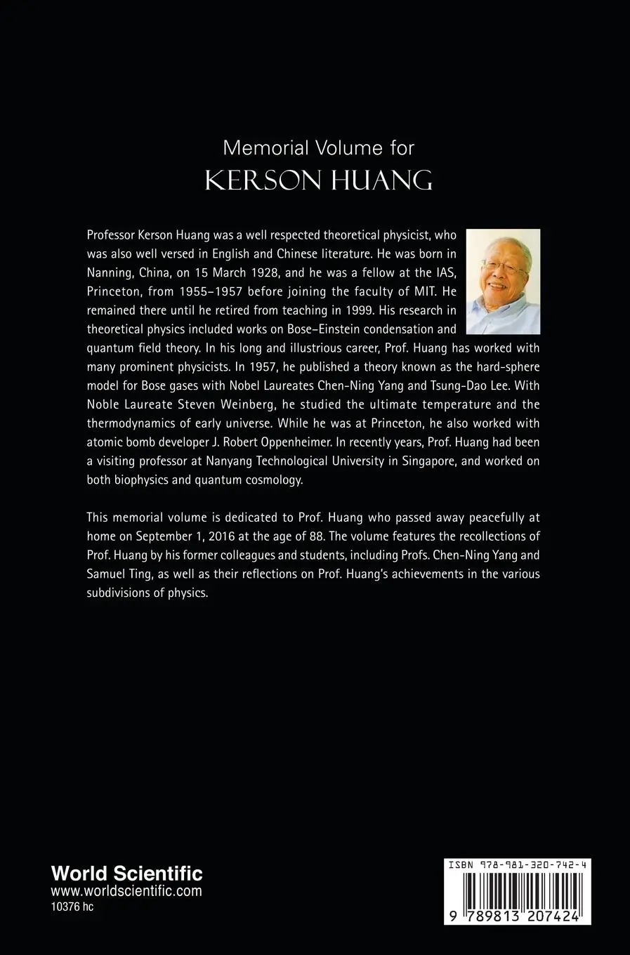 Rückseite: 9789813207424 | MEMORIAL VOLUME FOR KERSON HUANG | Phua | Buch | Gebunden | Englisch