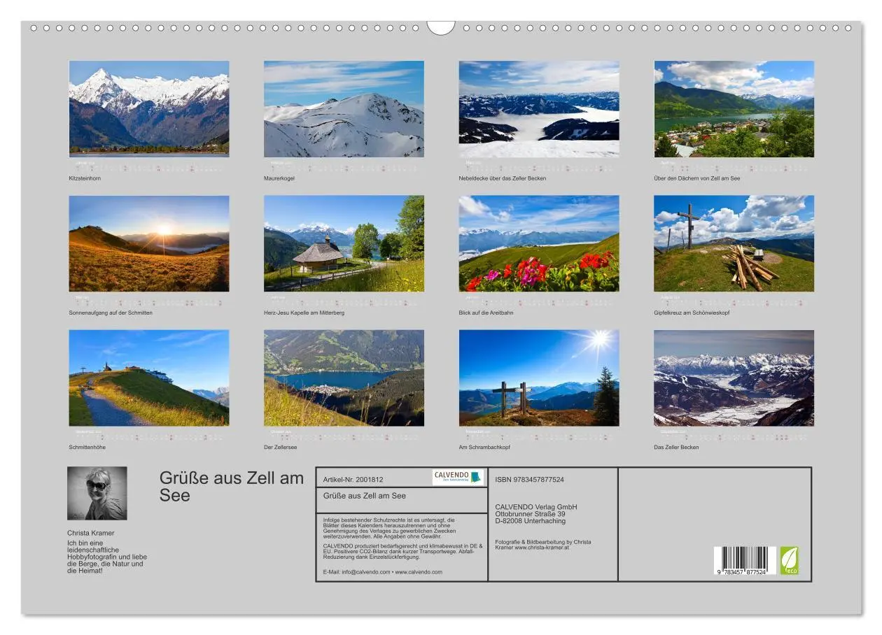 Bild: 9783457877524 | Grüße aus Zell am See (Wandkalender 2026 DIN A2 quer), CALVENDO...