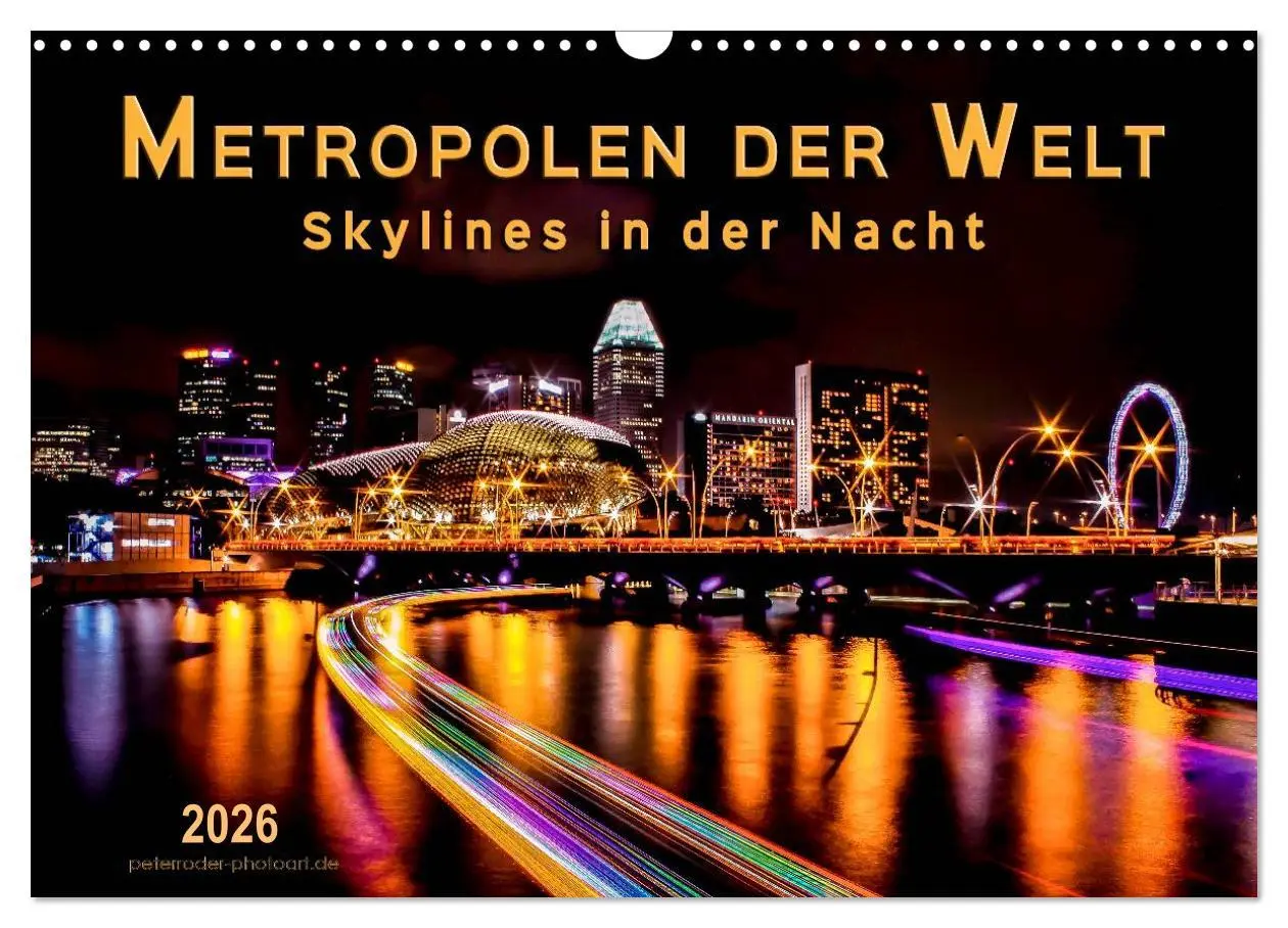 Cover: 9783457947524 | Metropolen der Welt - Skylines in der Nacht (Wandkalender 2026 DIN...