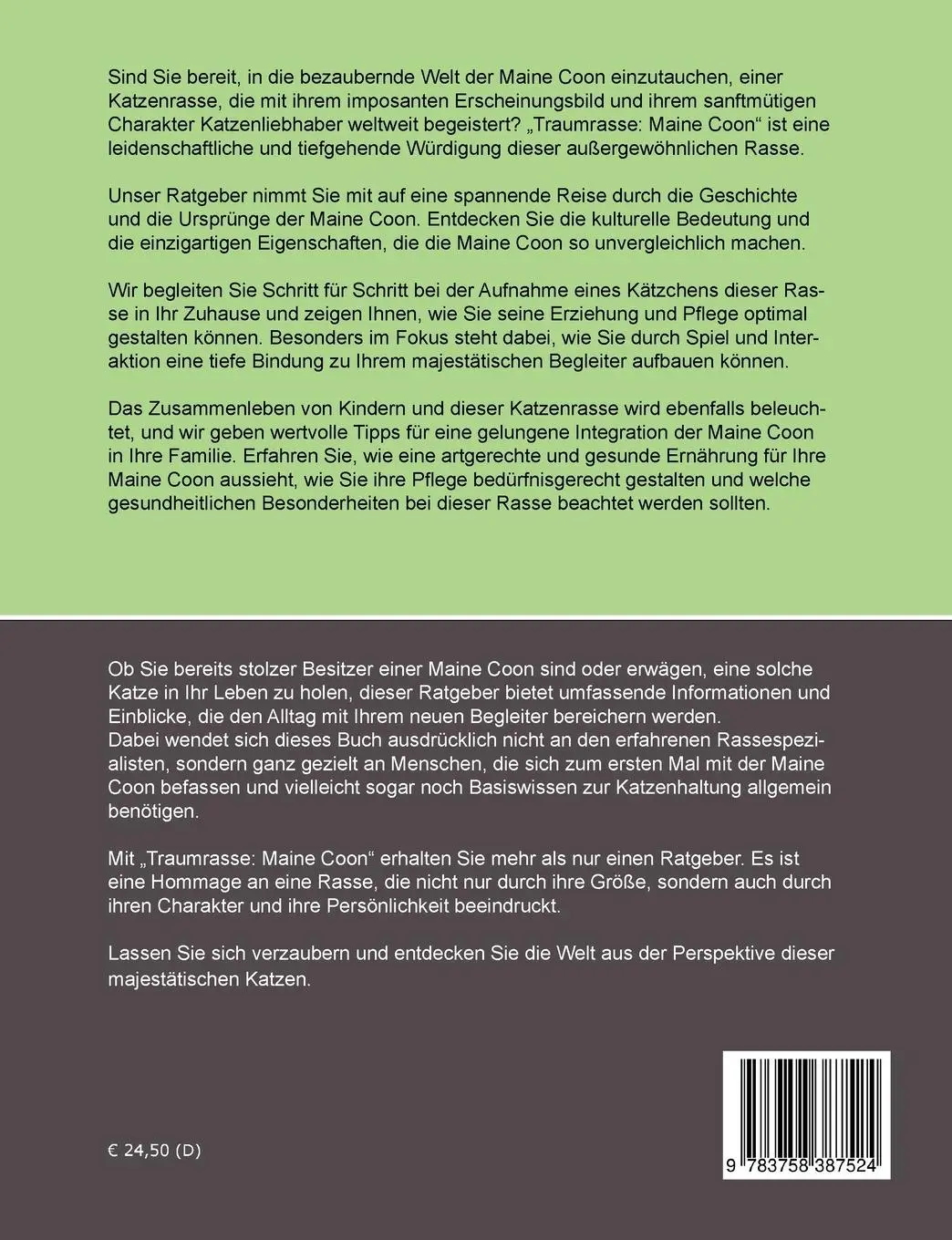 Rückseite: 9783758387524 | Traumrasse Maine Coon | Melanie Leibing | Taschenbuch | Paperback
