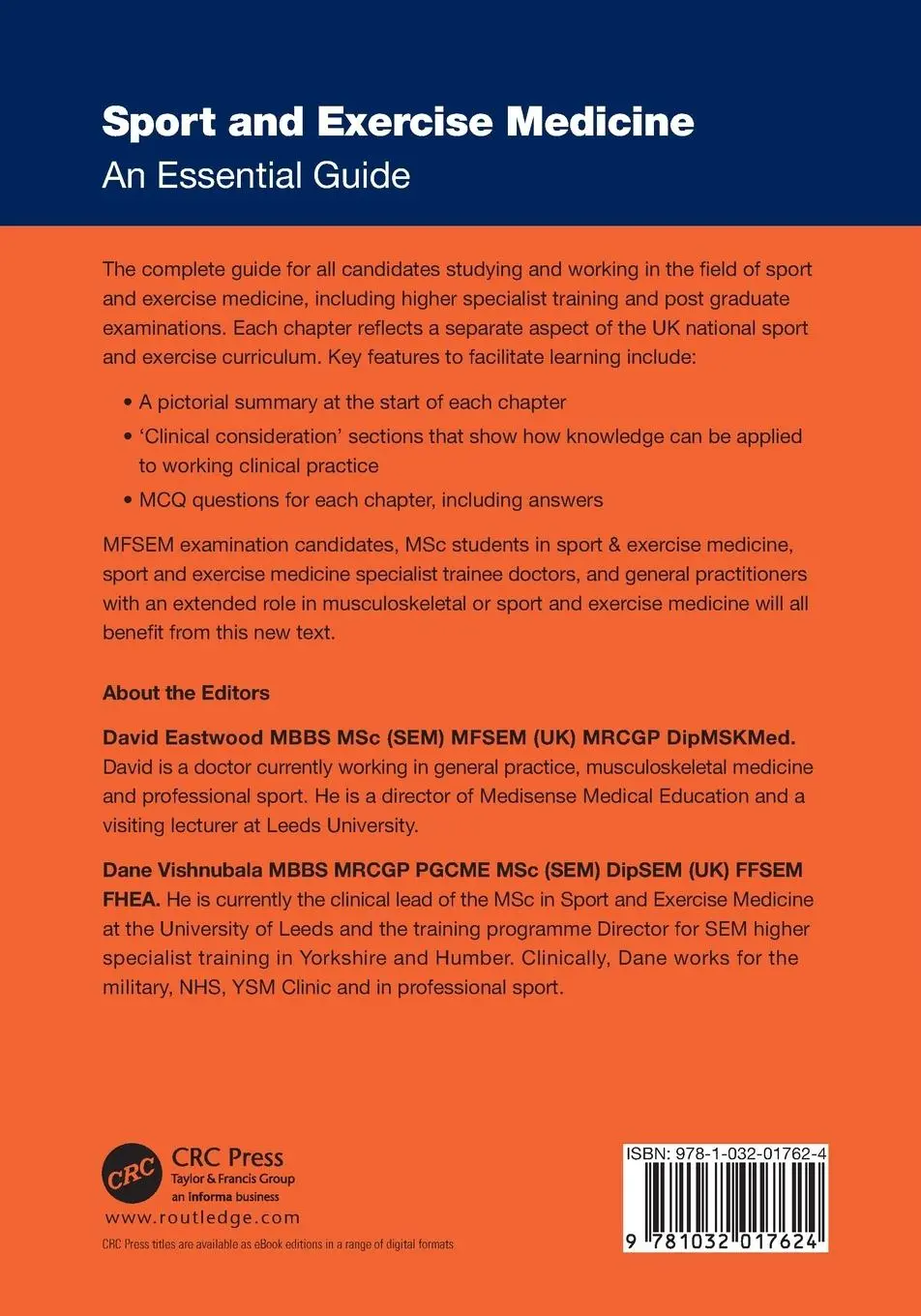 Rückseite: 9781032017624 | Sport and Exercise Medicine | An Essential Guide | Eastwood (u. a.)