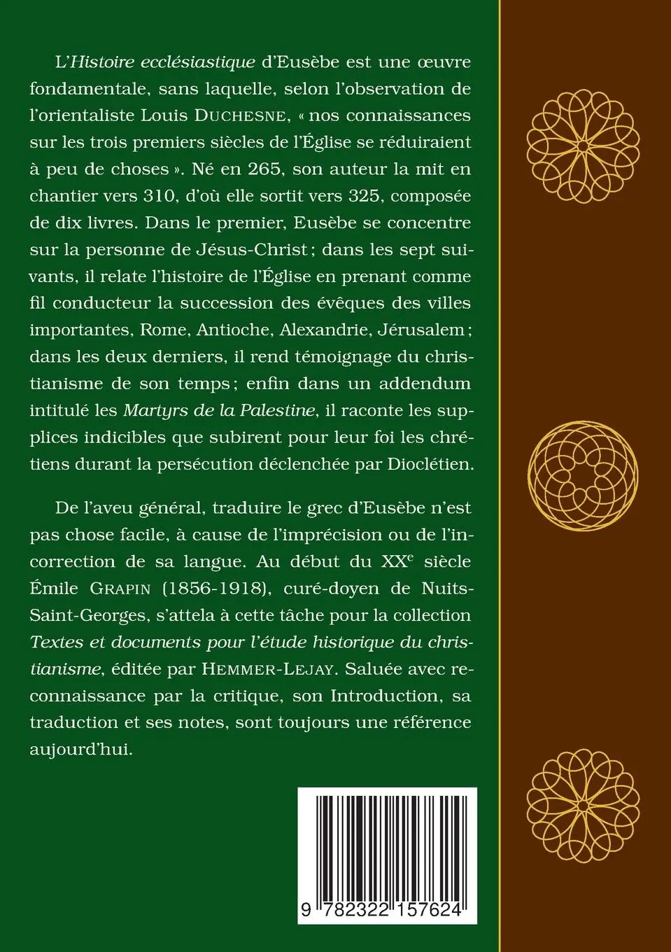 Rückseite: 9782322157624 | Histoire Ecclésiastique, Français-Grec, Tome 1 | Livres 1 à 3 | Buch
