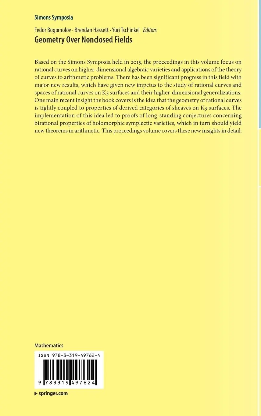 Rückseite: 9783319497624 | Geometry Over Nonclosed Fields | Fedor Bogomolov (u. a.) | Buch | ix