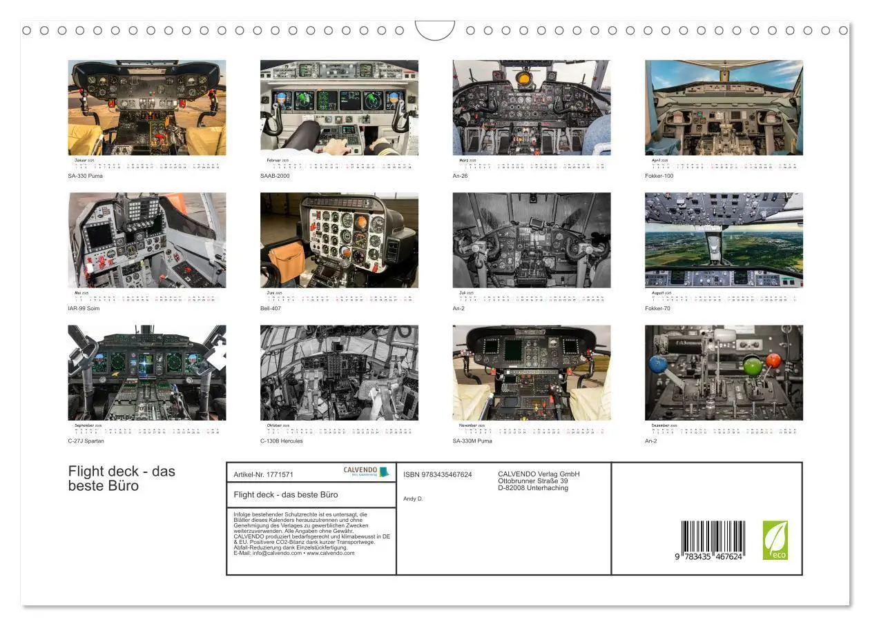 Bild: 9783435467624 | Flight deck - das beste Büro (Wandkalender 2025 DIN A3 quer),...