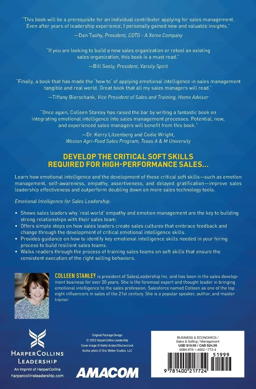 Rückseite: 9781400217724 | Emotional Intelligence for Sales Leadership | Colleen Stanley | Buch