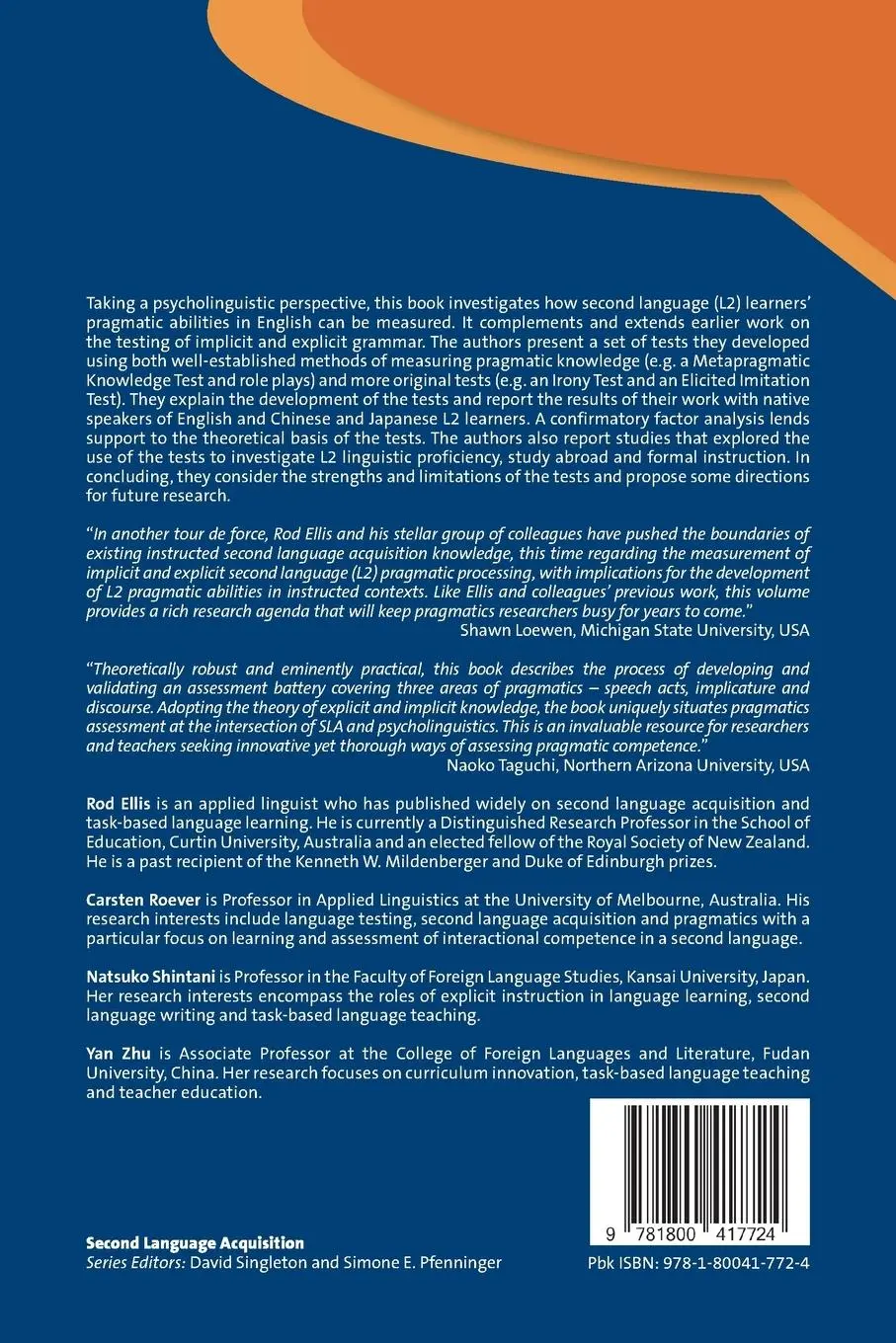 Rückseite: 9781800417724 | Measuring Second Language Pragmatic Competence | Rod Ellis (u. a.)