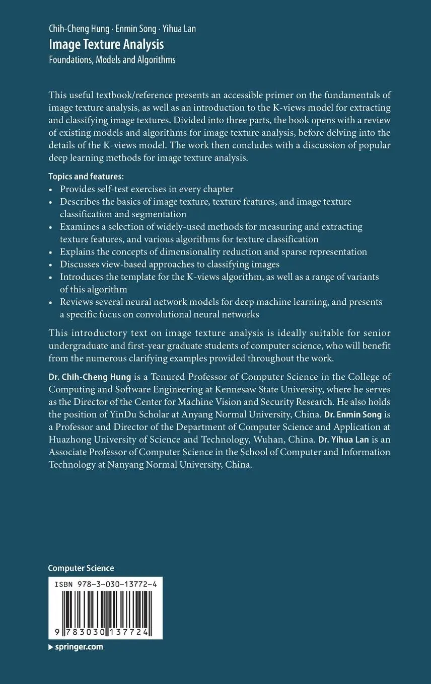 Rückseite: 9783030137724 | Image Texture Analysis | Foundations, Models and Algorithms | Buch