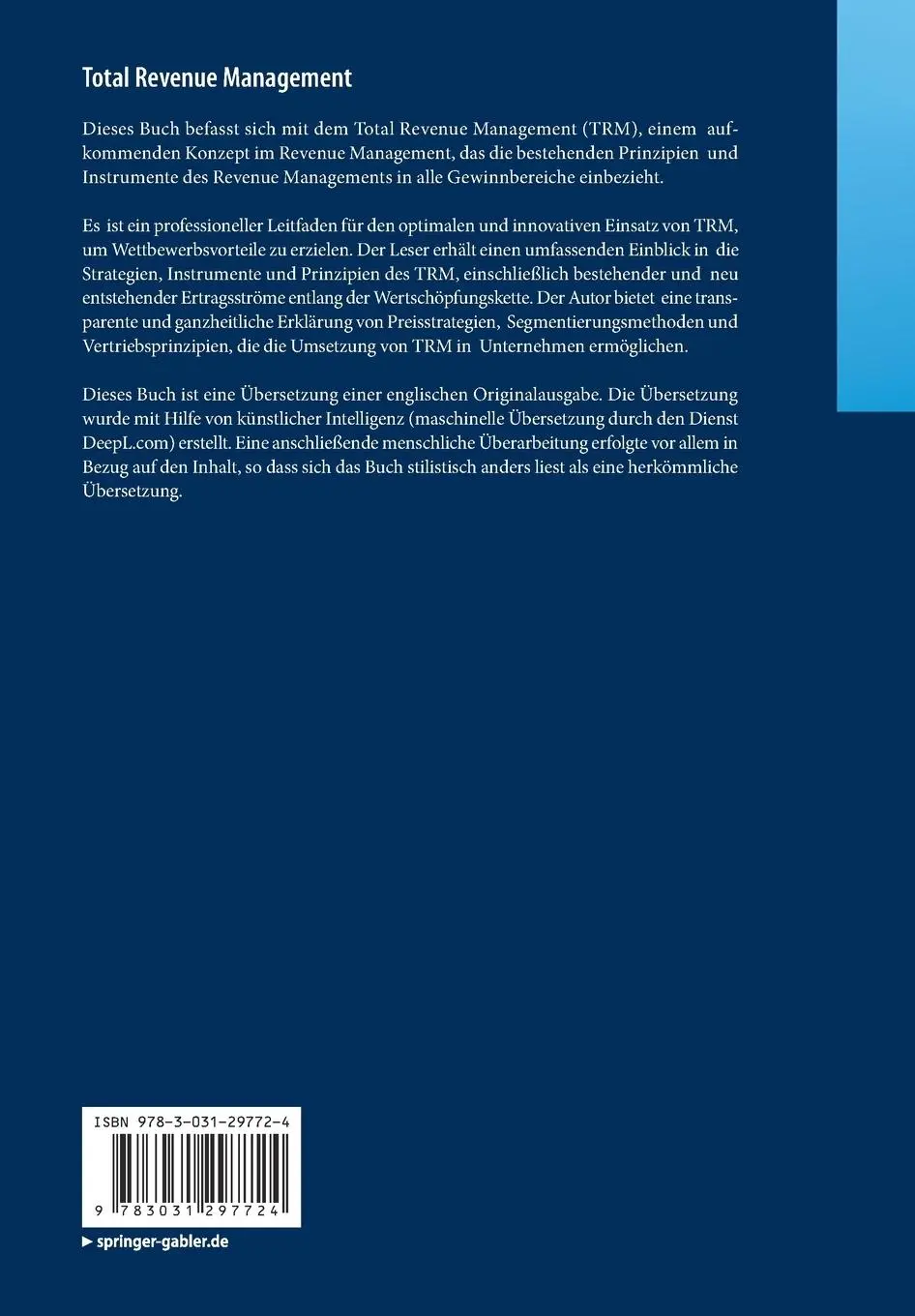 Rückseite: 9783031297724 | Total Revenue Management | Marc Helmold | Taschenbuch | xxvii | 2023