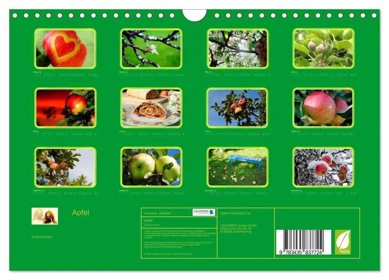 Bild: 9783435837724 | Apfel (Wandkalender 2025 DIN A4 quer), CALVENDO Monatskalender | 2025