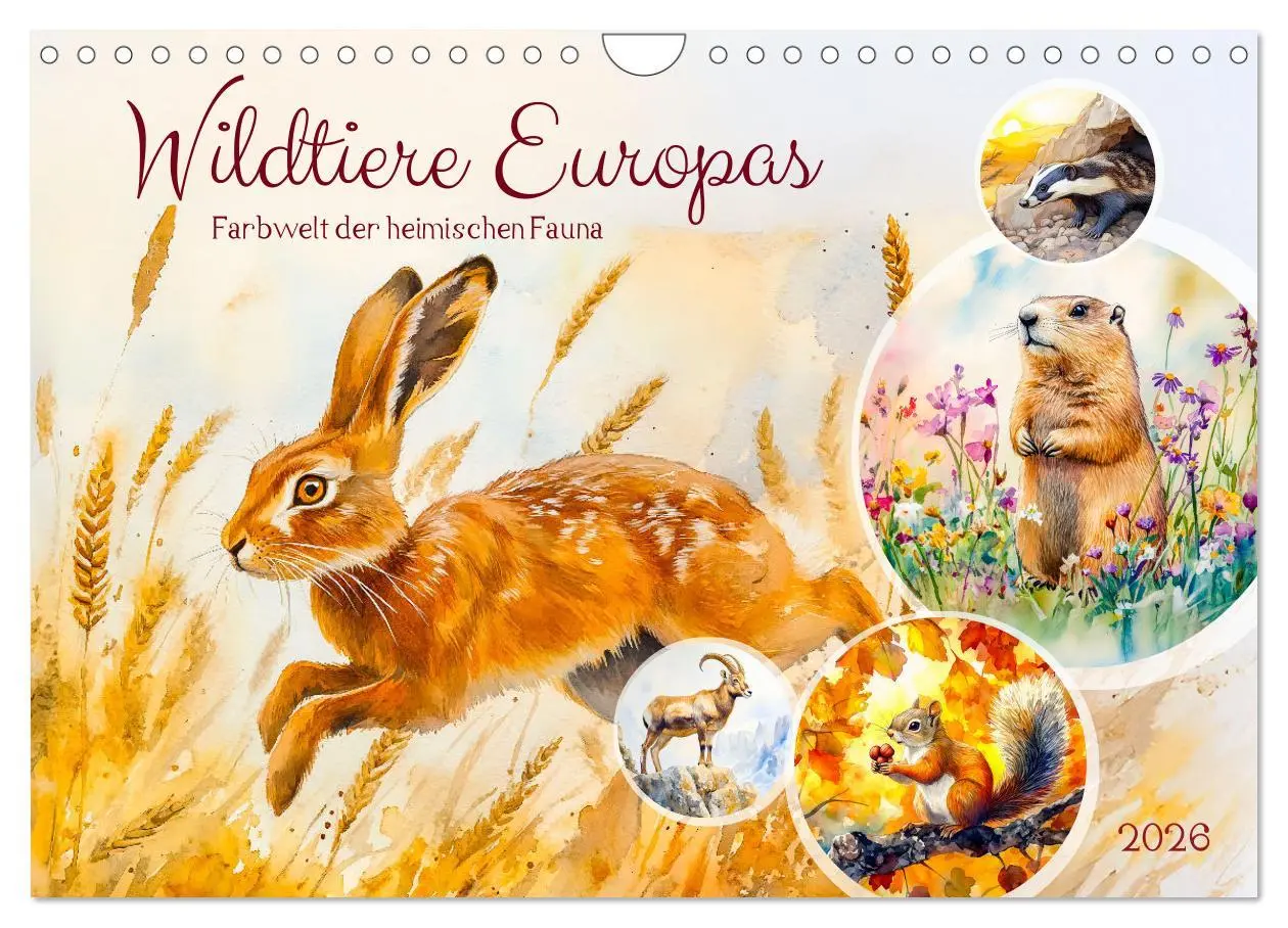 Cover: 9783457307724 | Wildtiere Europas - Farbwelt der heimischen Fauna (Wandkalender...
