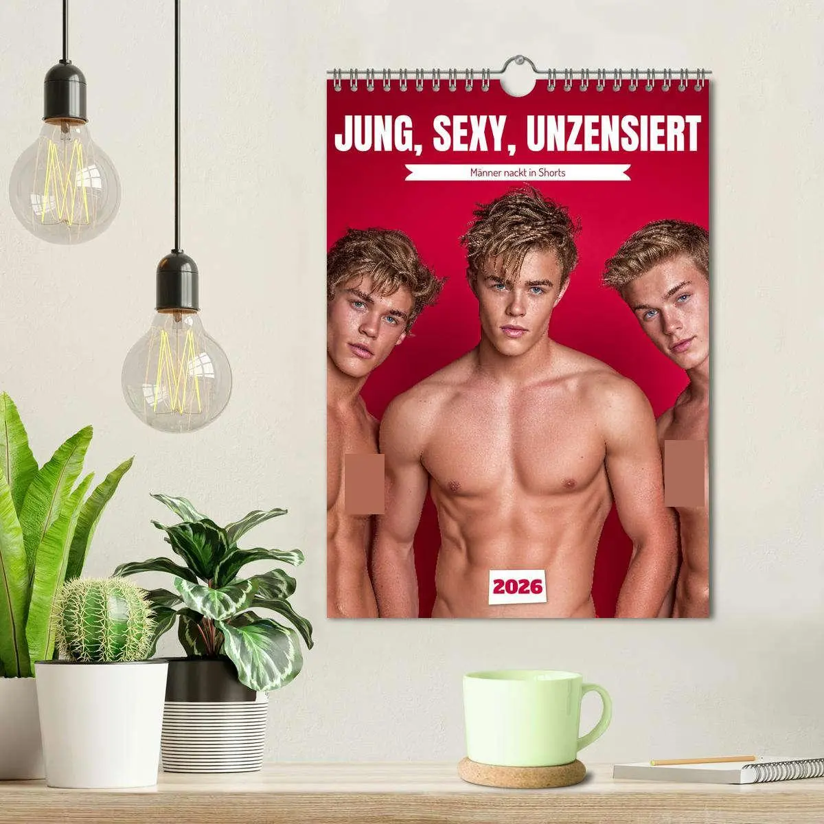 Bild: 9783516627824 | JUNG, SEXY, UNZENSIERT - Männer nackt in Shorts (Wandkalender 2026...