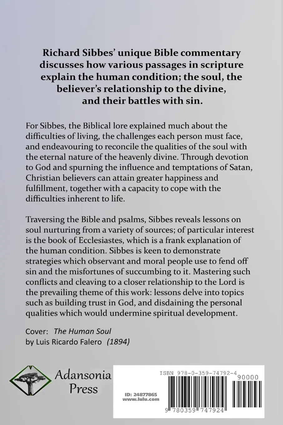 Rückseite: 9780359747924 | The Soul's Conflict and Victory Over Itself by Faith | Richard Sibbes