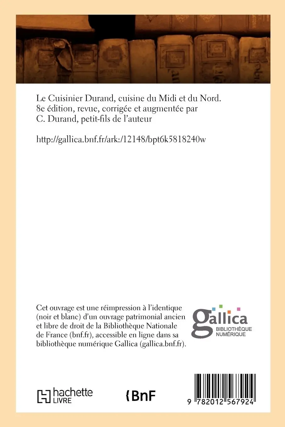 Rückseite: 9782012567924 | Le Cuisinier Durand, Cuisine Du MIDI Et Du Nord. 8e Édition, Revue,...