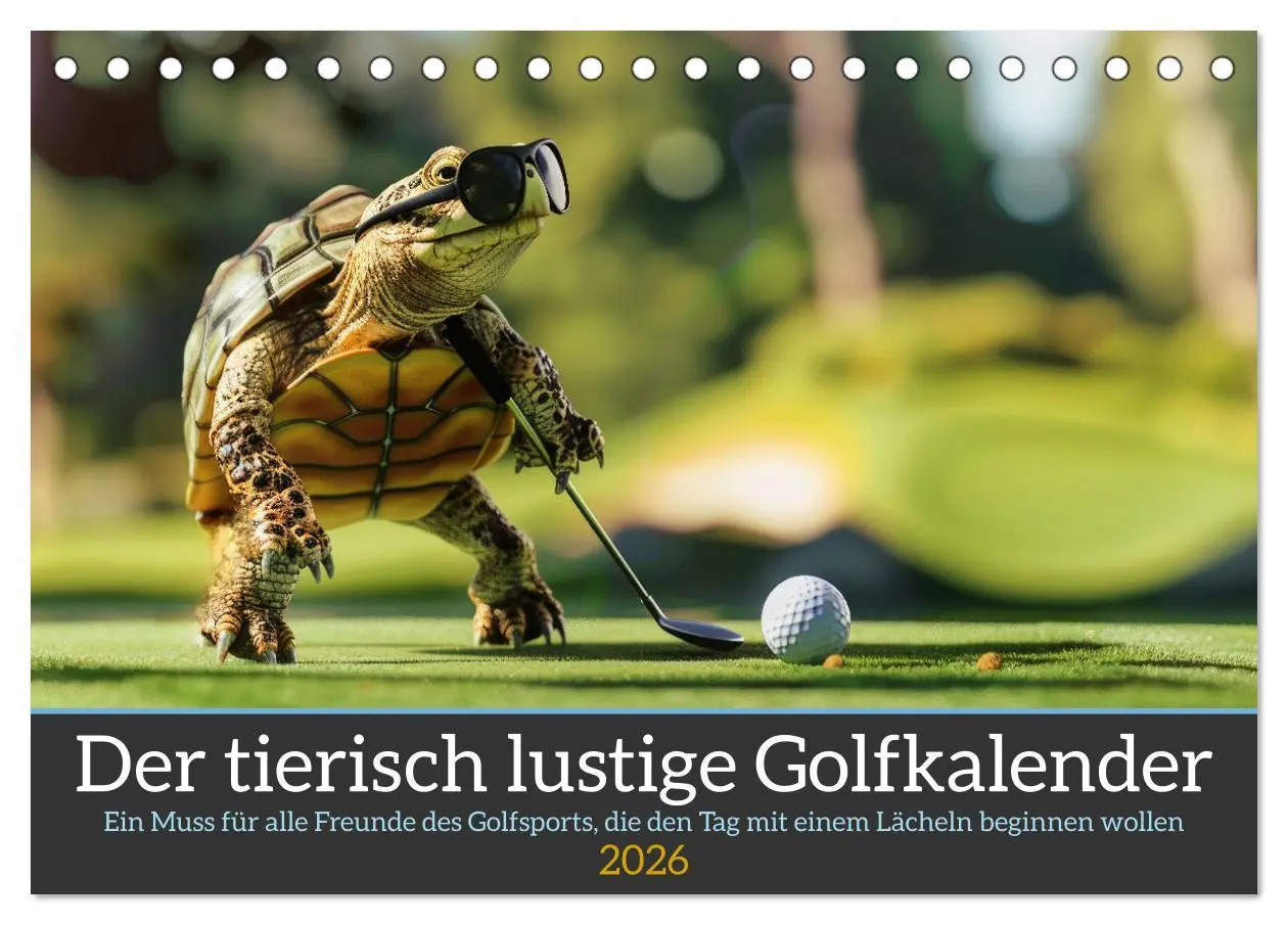 Cover: 9783457387924 | Der tierisch lustige Golfkalender (Tischkalender 2026 DIN A5 quer),...