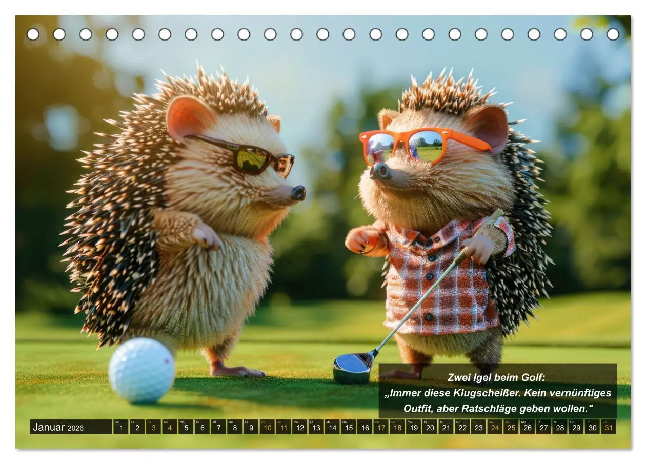 Bild: 9783457387924 | Der tierisch lustige Golfkalender (Tischkalender 2026 DIN A5 quer),...