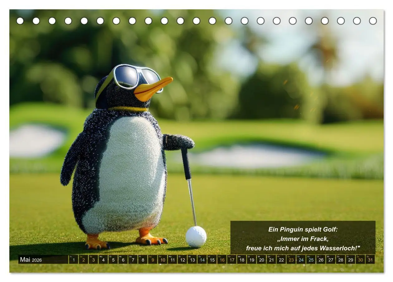 Bild: 9783457387924 | Der tierisch lustige Golfkalender (Tischkalender 2026 DIN A5 quer),...
